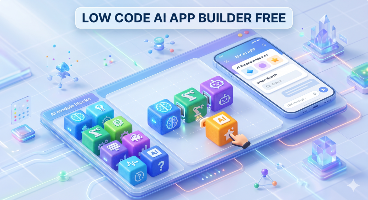 low code AI app builder free